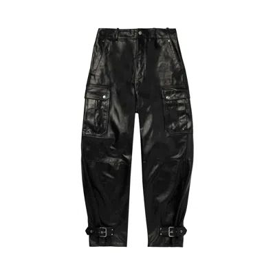 Pre-owned Alexander Mcqueen Leather Cargo Pants 'black' | Men's Size 46