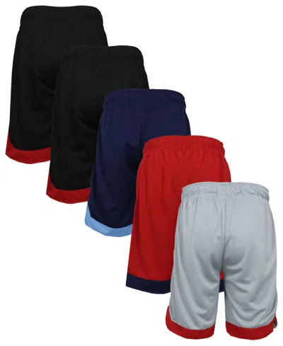 Galaxy By Harvic Men's 5-pack Lightweight Breathable Moisture Wicking Mesh Shorts In Multi