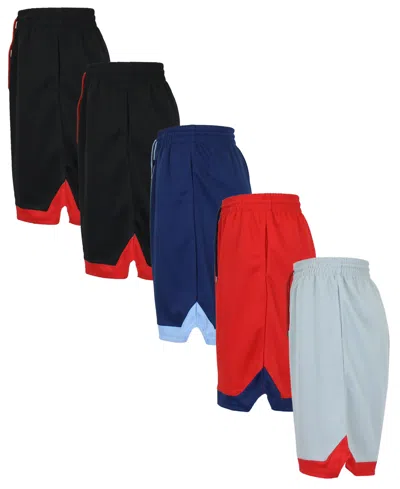 Galaxy By Harvic Men's 5-pack Lightweight Breathable Moisture Wicking Mesh Shorts In Multi