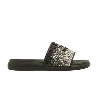 Pre-owned Alexander Mcqueen Wmns Slider 'degrade Strass Logo - Black' | Women's Size 36