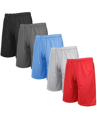 Galaxy By Harvic Men's 5-pack Lightweight Breathable Moisture Wicking Mesh Shorts In Multi
