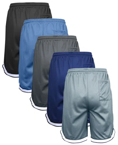 Galaxy By Harvic Men's 5-pack Lightweight Breathable Moisture Wicking Mesh Shorts In Multi