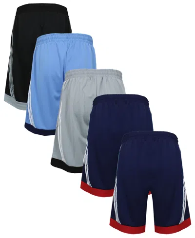 Galaxy By Harvic Men's 5-pack Lightweight Breathable Moisture Wicking Mesh Shorts In Multi