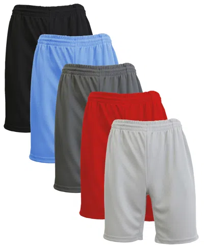 Galaxy By Harvic Men's 5-pack Lightweight Breathable Moisture Wicking Mesh Shorts In Multi