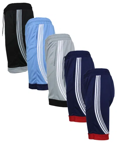 Galaxy By Harvic Men's 5-pack Lightweight Breathable Moisture Wicking Mesh Shorts In Multi