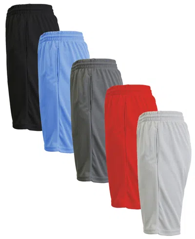 Galaxy By Harvic Men's 5-pack Lightweight Breathable Moisture Wicking Mesh Shorts In Multi