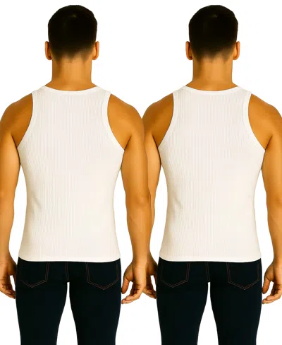 Galaxy By Harvic Men's 2-pack Heavyweight Ribbed Tank Top