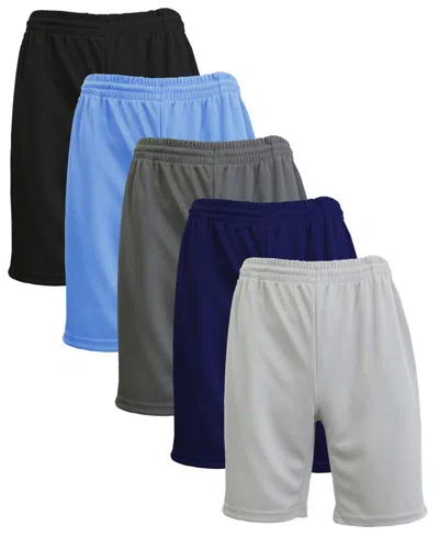 Galaxy By Harvic Men's 5-pack Lightweight Breathable Moisture Wicking Mesh Shorts In Multi