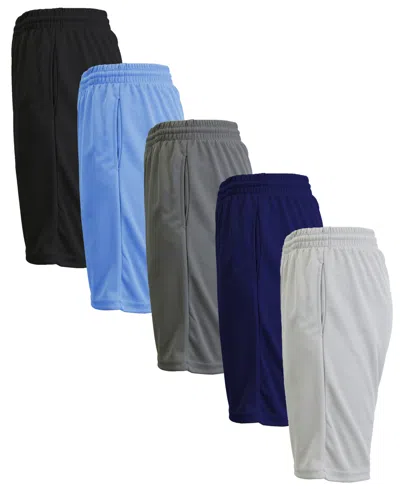 Galaxy By Harvic Men's 5-pack Lightweight Breathable Moisture Wicking Mesh Shorts In Multi