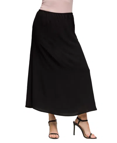 24seven Comfort Apparel Women's Elastic Waist A Line Maxi Skirt