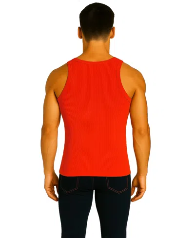 Galaxy By Harvic Men's Heavyweight Ribbed Tank Top In Red