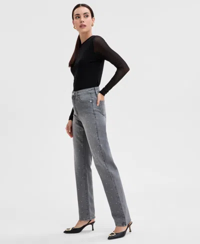 Inc International Concepts Women's Embellished High Rise Jeans, Exclusively At Macy's