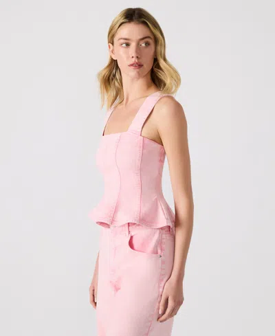 Steve Madden Women's Denim Peplum Top