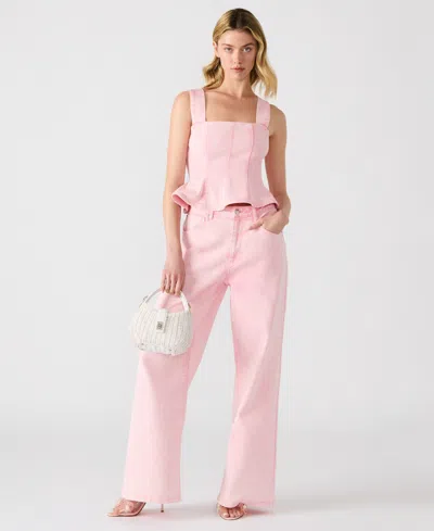 Steve Madden Women's Denim Peplum Top