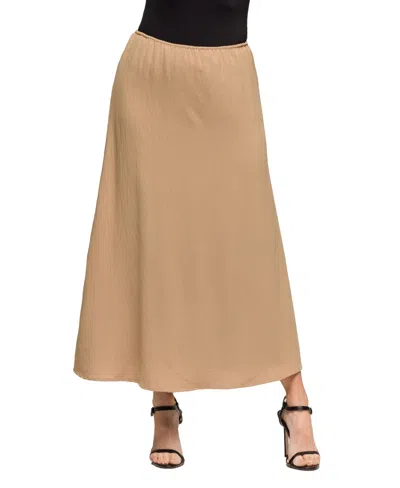 24seven Comfort Apparel Women's Elastic Waist A Line Maxi Skirt
