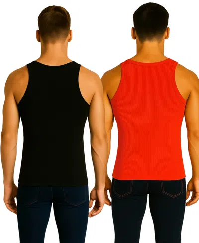 Galaxy By Harvic Men's 2-pack Heavyweight Ribbed Tank Top