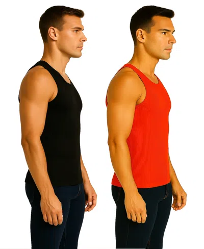 Galaxy By Harvic Men's 2-pack Heavyweight Ribbed Tank Top