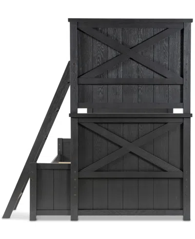 Macy's Kitt Twin Over Full Bunk Bed In Black