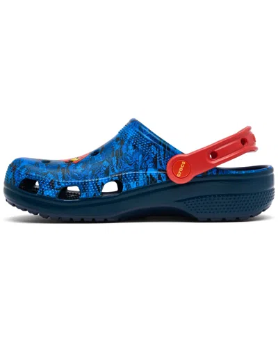Crocs X Superman Big Kids Classic Clogs From Finish Line In Blue