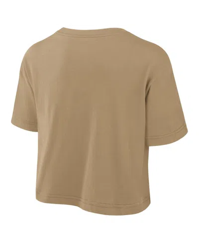 Nike Women's Tan Texas Longhorns Power Pursuit Athletic Prep Arch Performance Cropped T-shirt