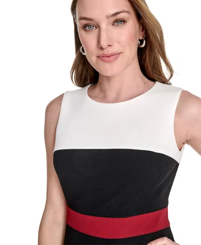 Tommy Hilfiger Women's Scuba Crepe Colorblocked Sheath Dress In Multi