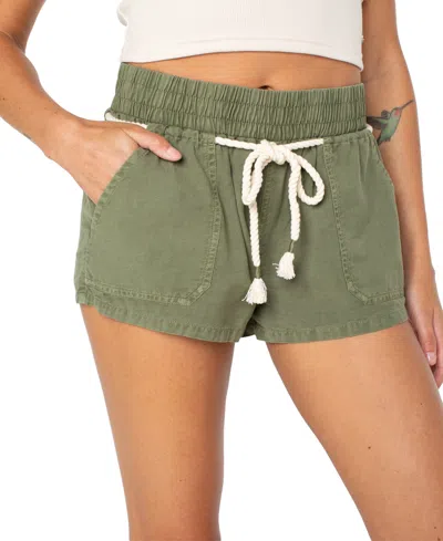 Roxy Juniors' Paddle On Drawstring-waist Shorts In Green