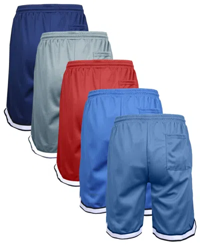 Galaxy By Harvic Men's 5-pack Lightweight Breathable Moisture Wicking Mesh Shorts In Multi