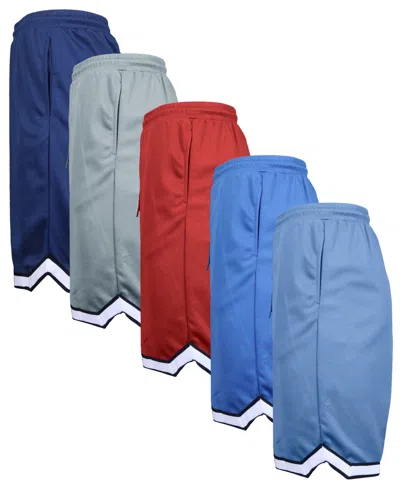 Galaxy By Harvic Men's 5-pack Lightweight Breathable Moisture Wicking Mesh Shorts In Multi