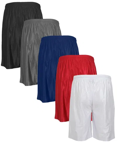 Galaxy By Harvic Men's 5-pack Lightweight Breathable Moisture Wicking Mesh Shorts In Multi