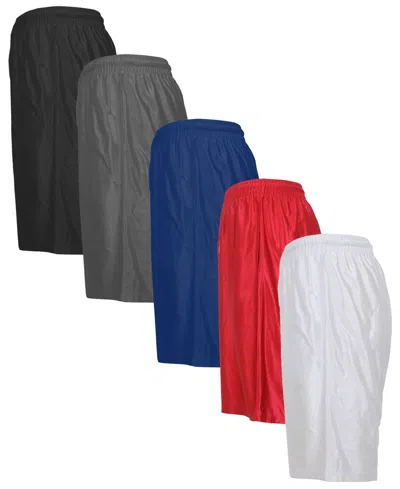 Galaxy By Harvic Men's 5-pack Lightweight Breathable Moisture Wicking Mesh Shorts In Multi