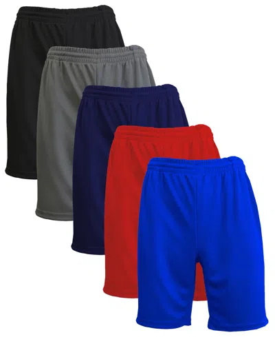 Galaxy By Harvic Men's 5-pack Lightweight Breathable Moisture Wicking Mesh Shorts In Multi