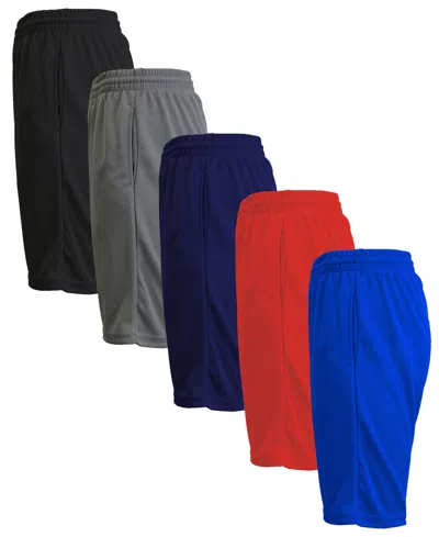 Galaxy By Harvic Men's 5-pack Lightweight Breathable Moisture Wicking Mesh Shorts In Multi