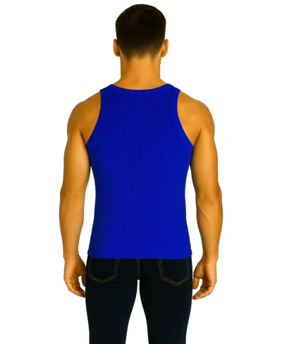 Galaxy By Harvic Men's Heavyweight Ribbed Tank Top In Blue