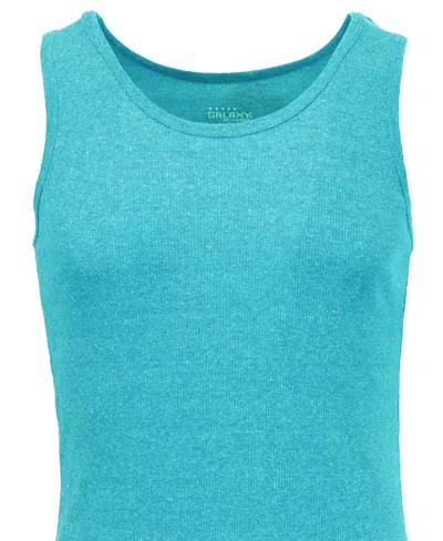 Galaxy By Harvic Men's 5-pack Heavyweight Ribbed Tank Top In Blue