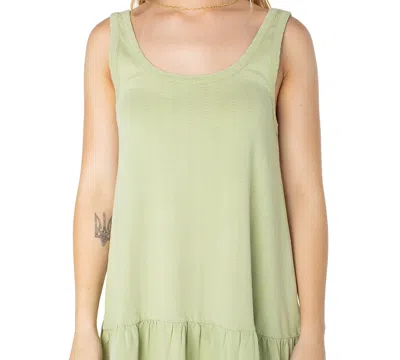 Roxy Still Salty Cotton Minidress In Green
