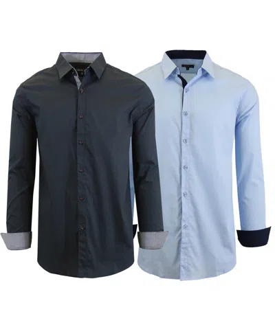 Galaxy By Harvic Men's 2-pack Slim Fit Solid Dress Shirt