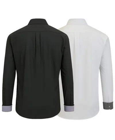 Galaxy By Harvic Men's 2-pack Slim Fit Solid Dress Shirt In Black