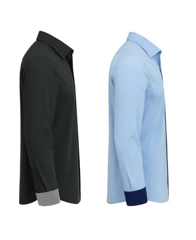 Galaxy By Harvic Men's 2-pack Slim Fit Solid Dress Shirt