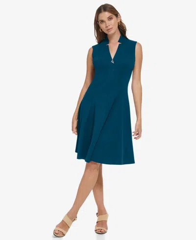 Calvin Klein Women's Sleeveless Scuba Crepe A-line Dress