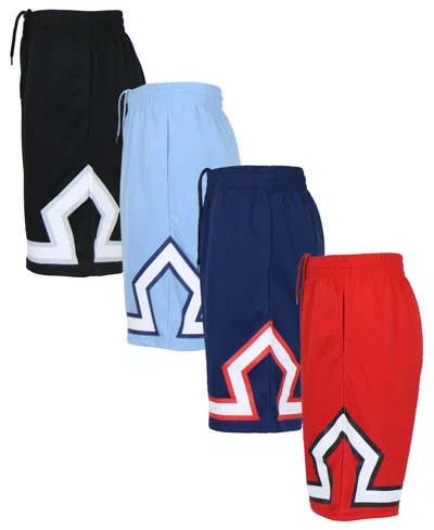 Galaxy By Harvic Men's 4-pack Lightweight Breathable Moisture Wicking Mesh Shorts In Multi