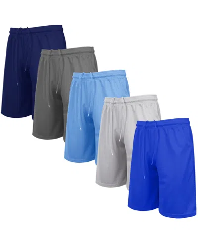 Galaxy By Harvic Men's 5-pack Lightweight Breathable Moisture Wicking Mesh Shorts In Multi