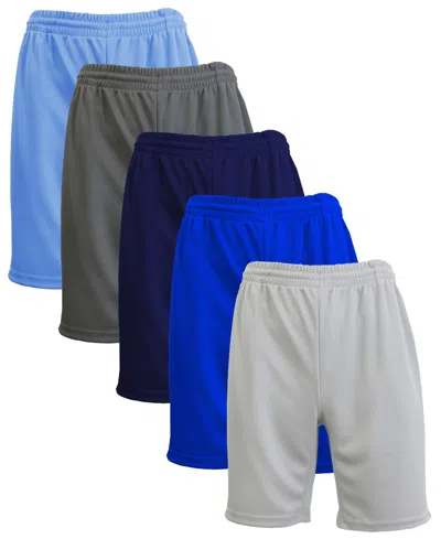 Galaxy By Harvic Men's 5-pack Lightweight Breathable Moisture Wicking Mesh Shorts In Multi