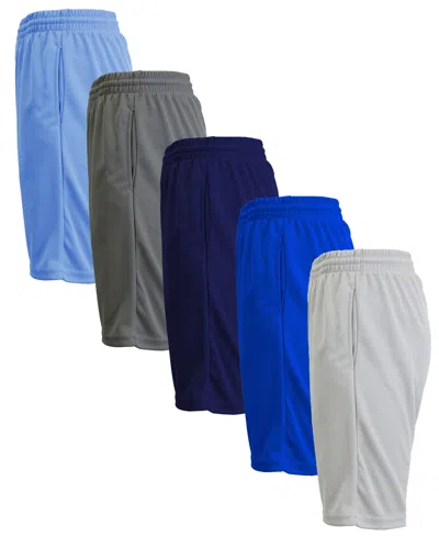 Galaxy By Harvic Men's 5-pack Lightweight Breathable Moisture Wicking Mesh Shorts In Multi