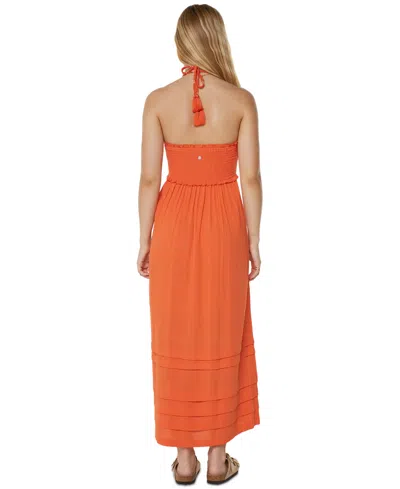 Roxy Saltwater Sweetness Convertible Maxi Dress In Orange