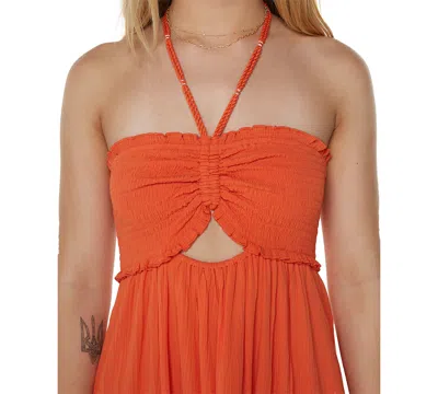 Roxy Saltwater Sweetness Convertible Maxi Dress In Orange