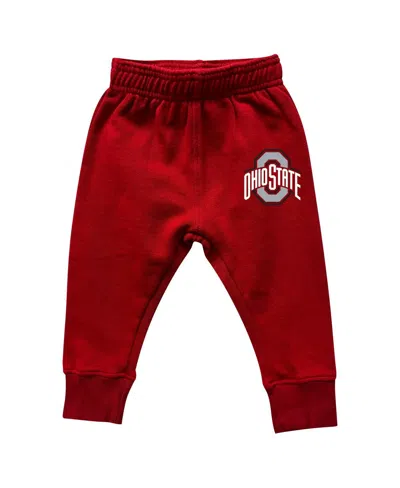 Wes & Willy Wes Willy Baby Boys And Girls Ohio State Buckeyes Colorblock Pullover Hoodie And Sweatpants Set In Red