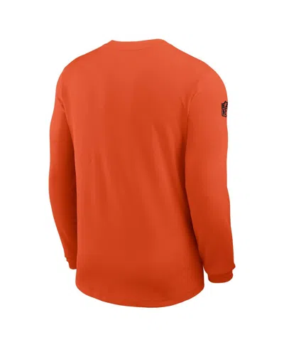 Nike Orange Cincinnati Bengals Sideline Coach Uv Performance Long Sleeve T-shirt In Red