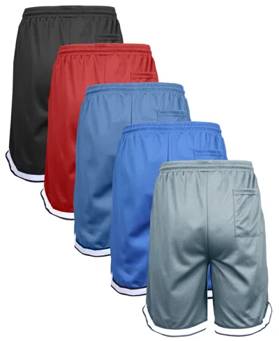 Galaxy By Harvic Men's 5-pack Lightweight Breathable Moisture Wicking Mesh Shorts In Multi