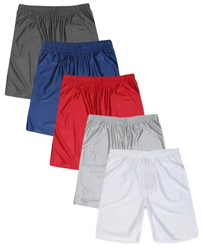 Galaxy By Harvic Men's 5-pack Lightweight Breathable Moisture Wicking Mesh Shorts In Multi