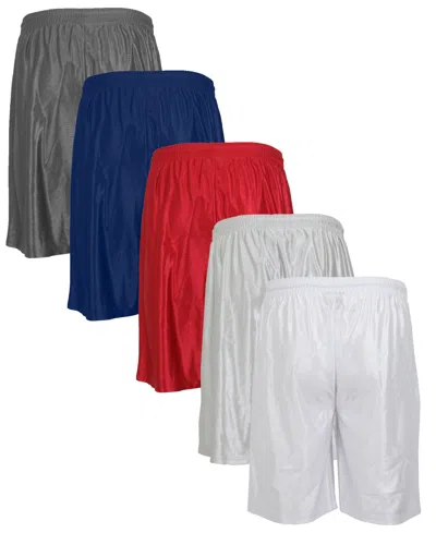 Galaxy By Harvic Men's 5-pack Lightweight Breathable Moisture Wicking Mesh Shorts In Multi